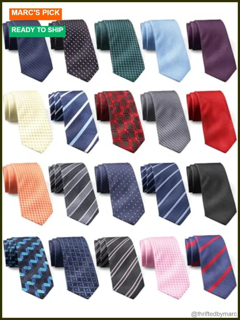 20 Pack Men Neck Ties Classic Silk Tie Set for Graduation Business Wedding